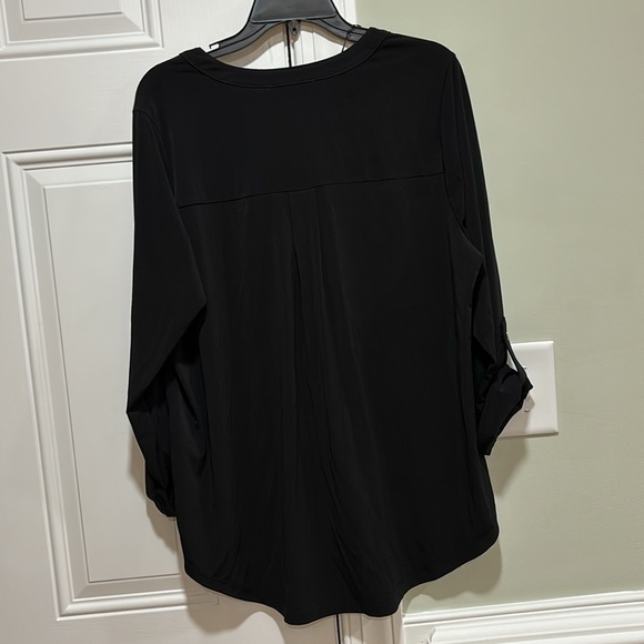 NWT Michael Kors BASICS Black Zip Front 3/4 Tab Sleeves Size 1X - Picture 4 of 5